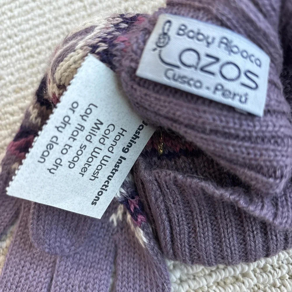 NWT Cusco Peru Lazos Baby Alpaca 100%, Womens ADULT GLOVES. Made in Peru
